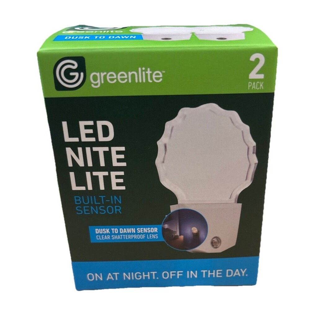 Greenlite LED Nite Lite 2-Pack- On at Night, Off in the Day- Dusk to Dawn Sensor